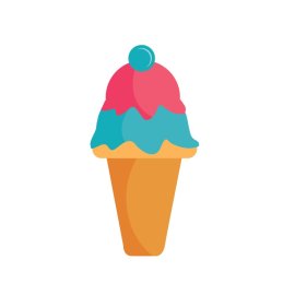 ice cream png, ice cream clipart, Colorful ice cream cone vector