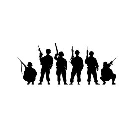 Free flat soldier silhouette set vector