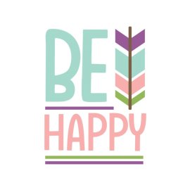 Free vector be happy t-shirt design png