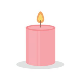 Free vector cartoon pink candle png