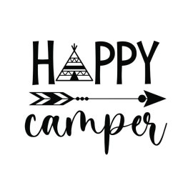 Free vector happy camper lettering handmade with arrows png