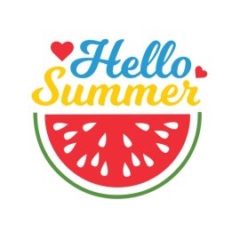 Free vector hello summer vacation sticker png