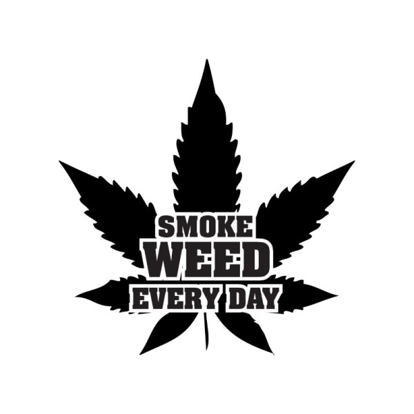 Free vector smoke weed everyday typography with big weed leaf design ...