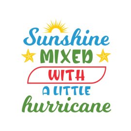 Free vector sunshine mixed with a little hurricane beautiful summer lettering png