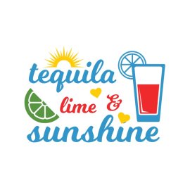 Free vector tequila lime sunshine summer quote vector png