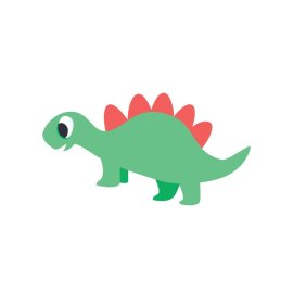 Green red dinosaur flat mascot illustration