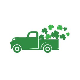 Green truck full of green clover vector