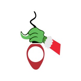 Grinch hand with red chilli carrot vector png