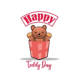 Happy teddy bear valentine vector