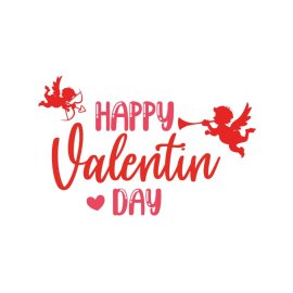 Happy valentines day typography vector