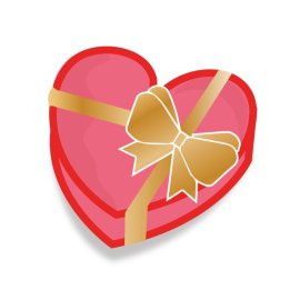 Heart chocolate gift box chocolate day vector