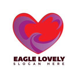 Abstract eagle design in a heart shape vector
