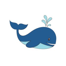Whale vector cartoon illustration