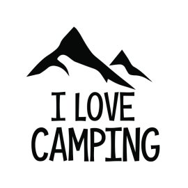 i love camping vector lettering png
