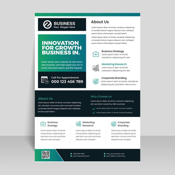 Green professional flyer vector template - freepng