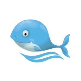 High end realistic whale cartoon illustration png