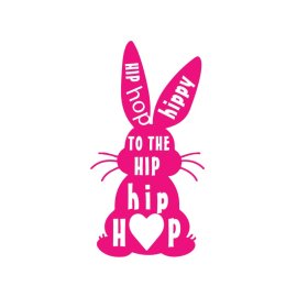 Hip hop to the hip hop with pink bunny silhouette png