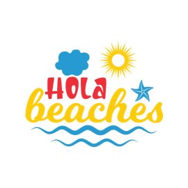 Hola beaches vector lettering png