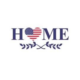 Home text sticker 4th july indepence day vector png