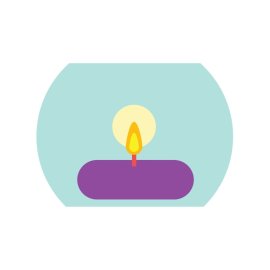Horizontal purple candle vector png