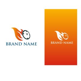 Hot time with flames icon vector png