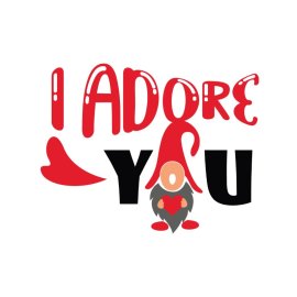 I adore you gnomes valentine day vector png