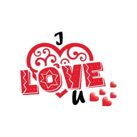 I love u vector artwork with hearts png