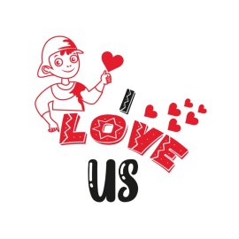 I love us vector with abstract boy png