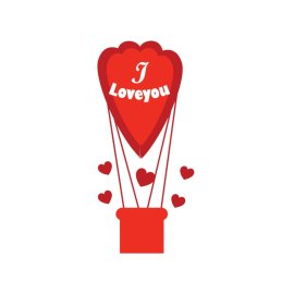 I love you present valentine day gift vector png