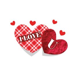 I love u hearts vector png