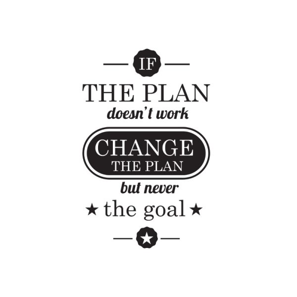 if the plan doesn't work change the plan inspirational vector lettering ...