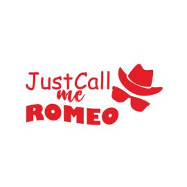 Red Just call me Romeo vector with glasses and hat png