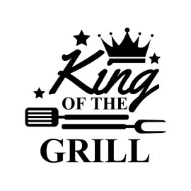 King of the grill crown vector typography png