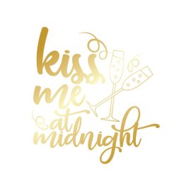 Kiss me at midnight new year eve celebration sticker greeting cards png