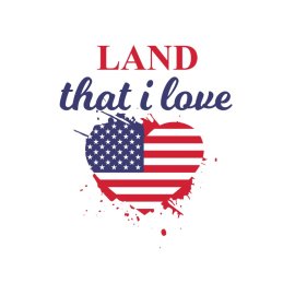 Land that i love vector american flag heart png