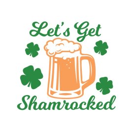 Lets get shamrocked Patrick day with jug full of beer vector png