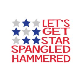Lets get star spangled hammered vector lettering png