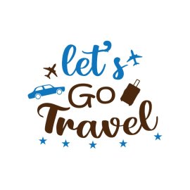 Lets go travel typography vector png