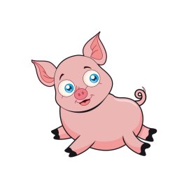 Little fat pig cartoon illustration png