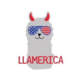 llama wearing American glasses vector png