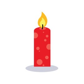 Long thin red candle design png