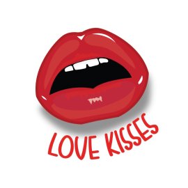 love kisses 3d lips vector png