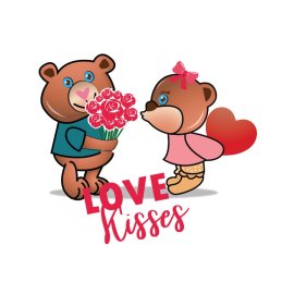 Love kisses cute teddy day png