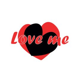 Love me with red hearts vector png for valentine day gift for him her