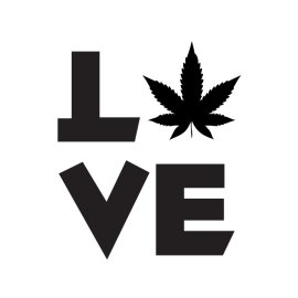 Love weed with weed leaf design vector for t-shirt and posters