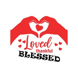 Loved thankful blessed valentine day stickers quotes vector png