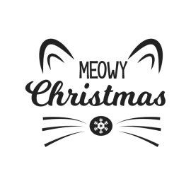 Meowy Christmas cat abstract design vector png