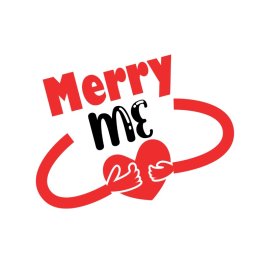 Marry me cute text vector
