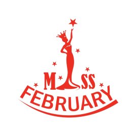 Miss February valentine day gift and stuff vector