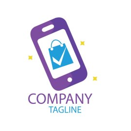 Mobile shopping vector logo template